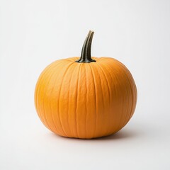 Obraz premium Bright orange pumpkin on white background