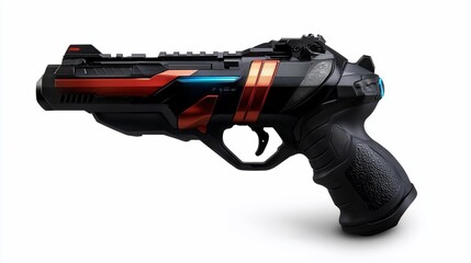 Futuristic Handgun: A Sleek Design in Black and Copper