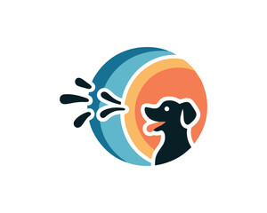 Cartoon Dog Logo Design Icon Symbol Vector Illustration.