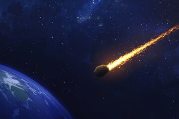 Fiery Meteoroid Approaching Earth: A Cosmic Spectacle