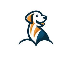Cartoon Dog Logo Design Icon Symbol Vector Illustration.