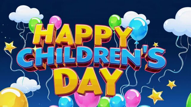 Festive Children's Day Design with Fun Elements