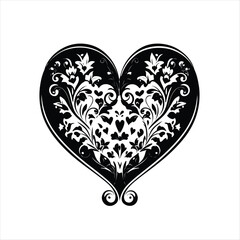 heart with floral pattern