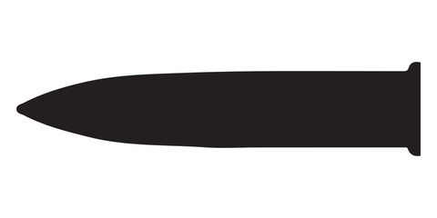 gun bullet silhouette icon vector on white background. Bullet silhouette vector.