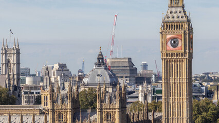 Fototapeta premium big ben in london, england with the clock face replaced with eye