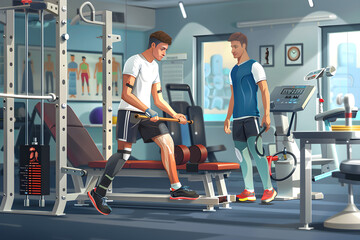 Comprehensive Display of Physical Therapy Methods and Equipment in Rehabilitation Gym