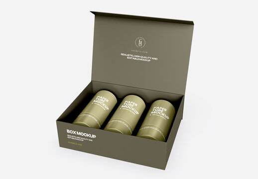 Three Tubes in a Box Mockup