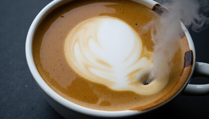 Surreal Lunar Reflection in Coffee