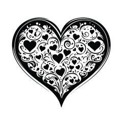 heart with floral pattern