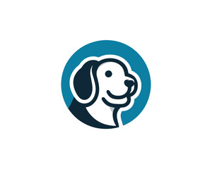 Cartoon Dog Logo design template. Dog head icon.
