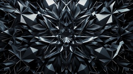 A 3D image of a black geometric pattern with sharp points.