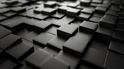 Fototapeta premium Abstract geometric pattern of black cubes.