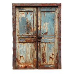 Naklejka premium old rusty door isolated on transparent background Remove png, Clipping Path, pen tool