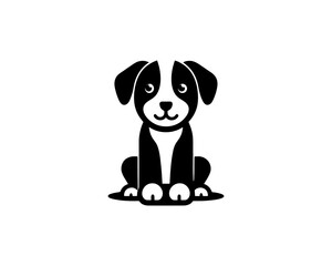 Cartoon dog logo design template. Vector illustration. Animal logotype concept.