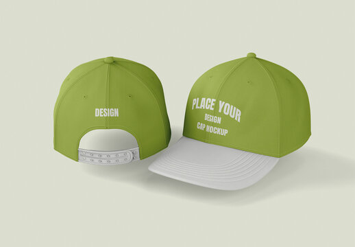 Caps Mockup with Metal Buckle Closure