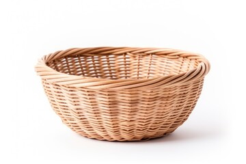 Fototapeta premium Old fashioned wicker basket on white background