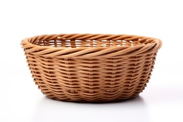 Obraz premium Old wicker basket isolated on white