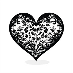 heart with floral pattern