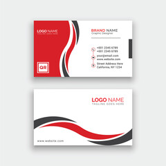 Red and Black Business card design template