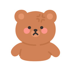 Obraz premium Korean Style Bear Emoji Looking Angry