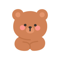 Korean Style Bear Emoji Neutral Face with Simple Expression