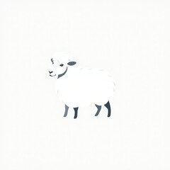 Obraz premium Sheep or Domba minimalist logo.