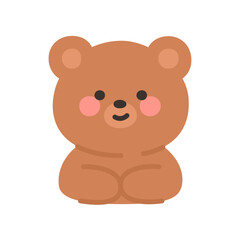 Korean Style Bear Emoji Neutral Calm Face