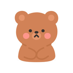 Obraz premium Korean Style Bear Emoji Looking Sad with Teary Eyes