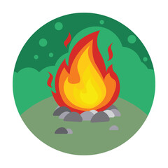 Cooking hanging over campfire illustration background