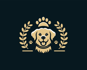 Cartoon Dog Logo Design Icon Symbol Vector Illustration.
