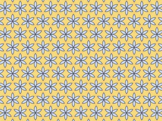 Seamless Pastel Yellow and Light Blue Floral Pattern