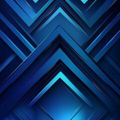 Obraz premium Blue Gradient Geometric Background with Arrows – Futuristic Crystal Facet Pattern and Neon Electric Cobalt Metal Design