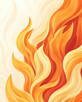 Vibrant abstract flames with swirling textures in warm colors evoke energy