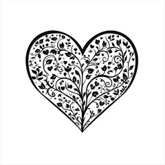 heart with floral pattern