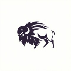 Fototapeta premium Bison minimalist logo.
