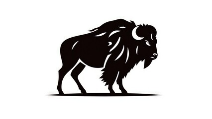 Obraz premium Bison minimalist logo.