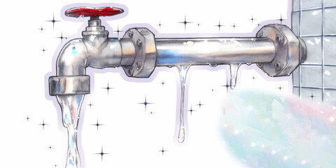 Close-up of a Bathroom Tap