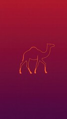 Fototapeta premium Camel or Unta minimalist logo.