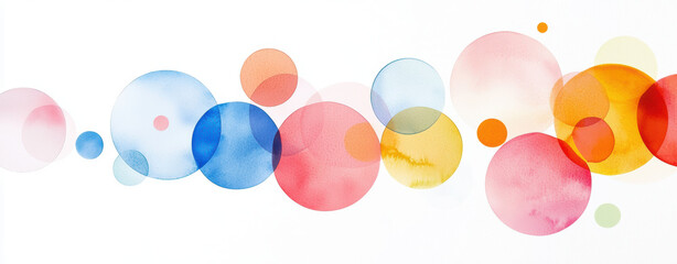 Colorful overlapping circles create harmonious abstract watercolor design
