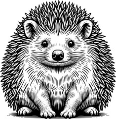 hand drawn illustration of a cute Hedgehog
