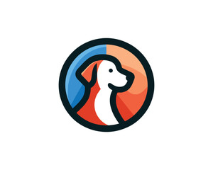 Cartoon Dog Logo Design Icon Symbol Vector Illustration.