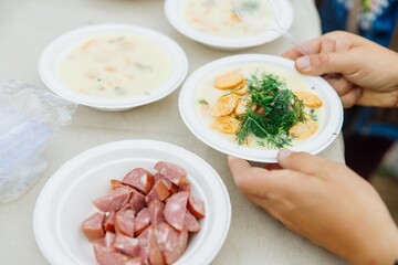 a bowl of chicken and vegetable