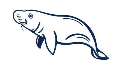 Manatee minimalist logo.