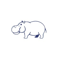 Obraz premium Hippopotamus or Kuda nil minimalist logo.