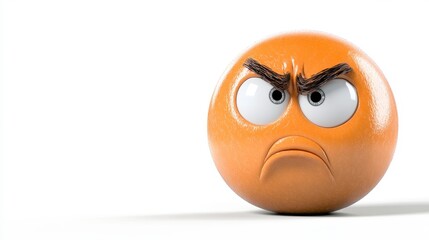 Animated Orange Character with Angry Expression and Bold Features