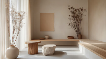 A clutter-free minimalist home with neutral colors and a serene atmosphere (1)