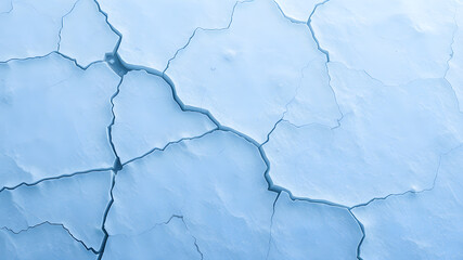 Naklejka premium Thick layer of cracked ice texture. Background for banner, backdrop or texture. Generative AI