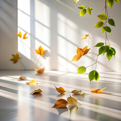 soft shadows of leaves dancing on a white surface