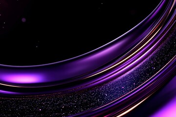 Obraz premium A vibrant, abstract design featuring smooth purple curves and sparkly accents against a dark background, evoking a sense of elegance and depth.