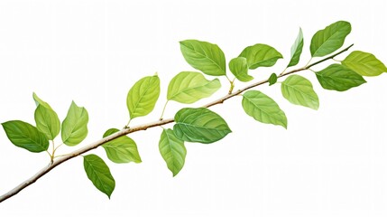 Fototapeta premium Botanical Branch with Detailed Leaves Texture, Veins, and Cells Close-up Shot